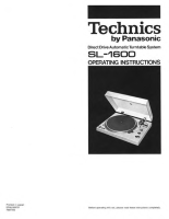 Technics - SL-1600 - Owners manual 